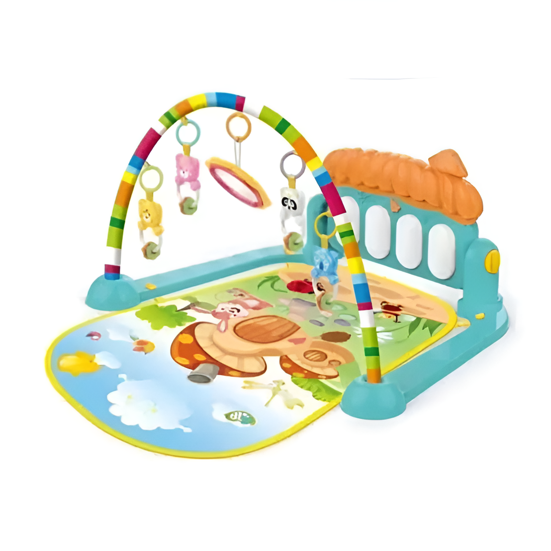 3 In 1 Newborn Baby Toddler Activity Play Gym Piano Fitness Rack Mat