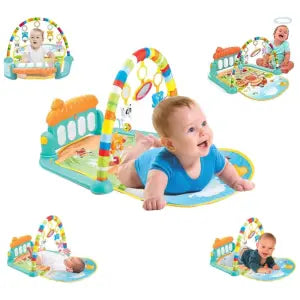 3 In 1 Newborn Baby Toddler Activity Play Gym Piano Fitness Rack Mat