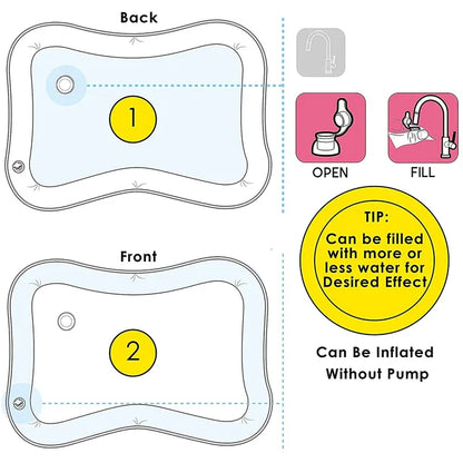 Baby Kids Water Play Mat Inflatable Infant Tummy Time Play mat – Baby Slap Pad 8 CM – For 3 to 24 Months Kids