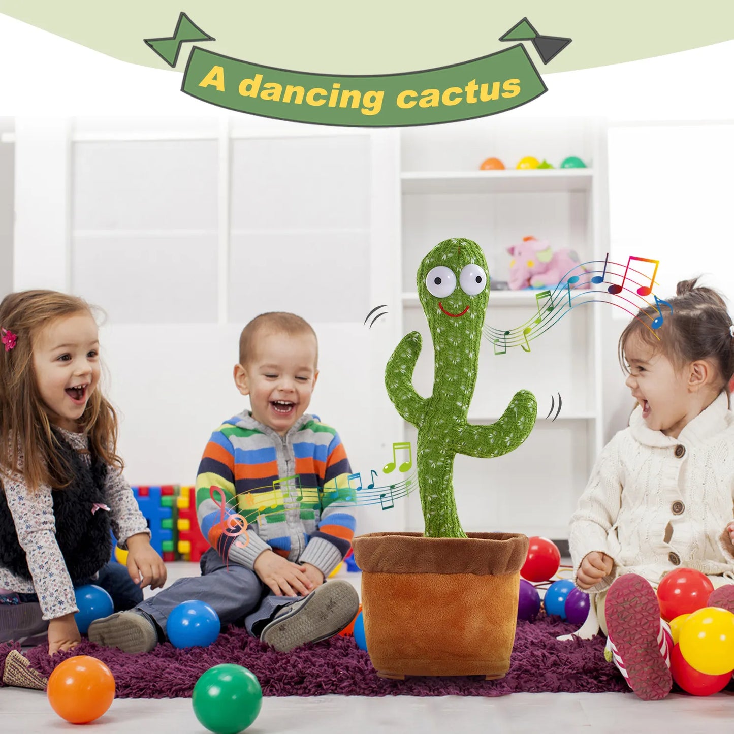 Dancing Cactus Talking Toy, Cactus Plush Toy, Wriggle & Singing Recording Repeat What You Say Funny Education Toys for Babies