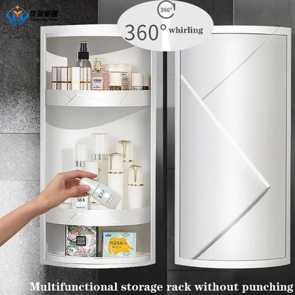 BAHTROOM CORNER CABINET 360 DEGREE 90 DEGREE ANGLE USE FOR BATHROOM ACCESSORIES , MAKEUP ACCESSORIES ,Vanity Furniture Bathroom Cabinet