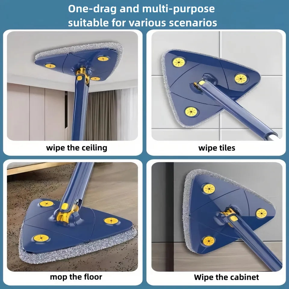 360-Rotatable-Adjustable-Triangle-Cleaning-Mop-with-Twist-Squeeze