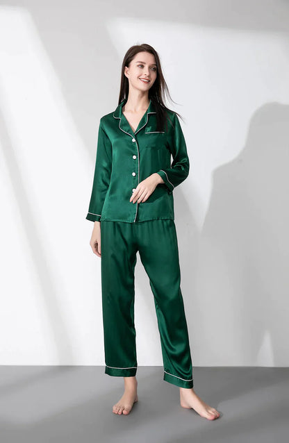 SILK NIGHT SUIT - GREEN